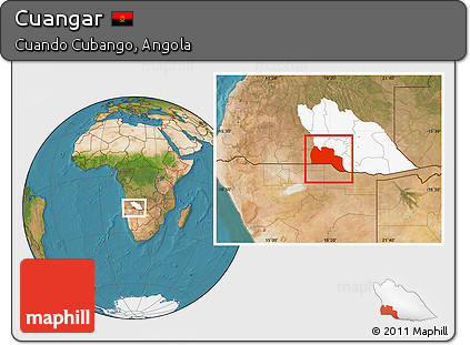 Satellite Location Map of Cuangar, highlighted parent region