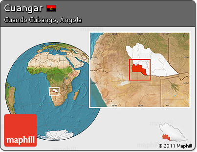 Satellite Location Map of Cuangar, highlighted parent region