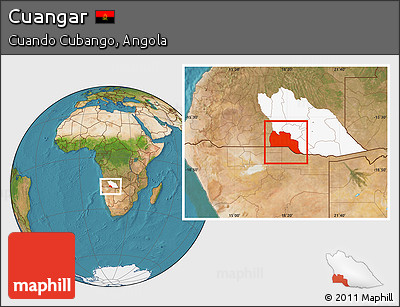 Satellite Location Map of Cuangar, highlighted parent region