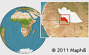 Satellite Location Map of Cuangar, highlighted parent region