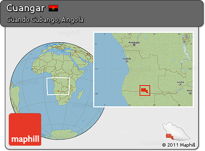 Savanna Style Location Map of Cuangar, within the entire country