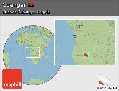 Savanna Style Location Map of Cuangar, within the entire country