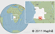Savanna Style Location Map of Cuangar, highlighted country, within the entire country, hill shading