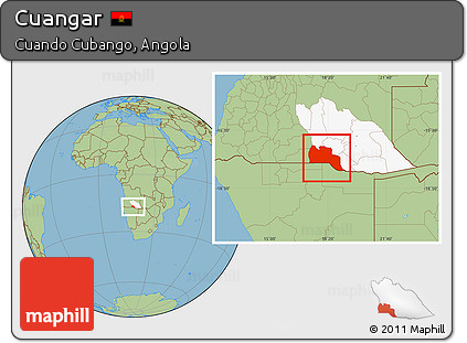 Savanna Style Location Map of Cuangar, highlighted parent region