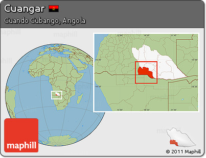 Savanna Style Location Map of Cuangar, highlighted parent region