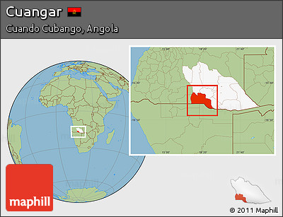 Savanna Style Location Map of Cuangar, highlighted parent region