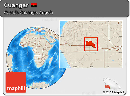 Shaded Relief Location Map of Cuangar