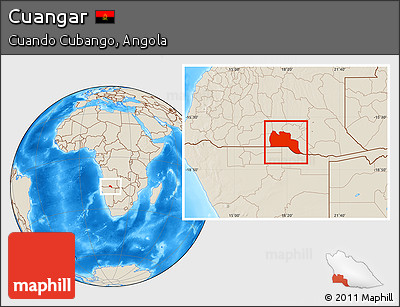 Shaded Relief Location Map of Cuangar