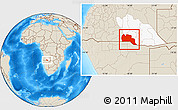 Shaded Relief Location Map of Cuangar, highlighted parent region