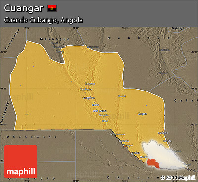 Physical Map of Cuangar, darken, semi-desaturated