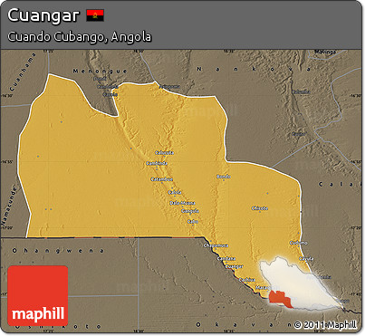 Physical Map of Cuangar, darken, semi-desaturated