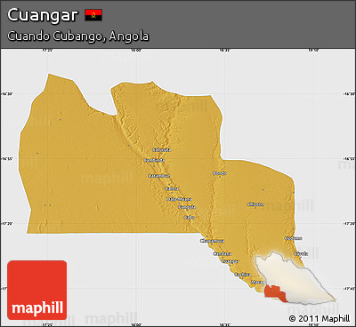 Physical Map of Cuangar, single color outside