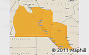 Political Map of Cuangar, shaded relief outside