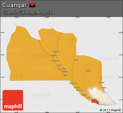 Political Map of Cuangar, single color outside