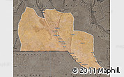 Satellite Map of Cuangar, darken, semi-desaturated