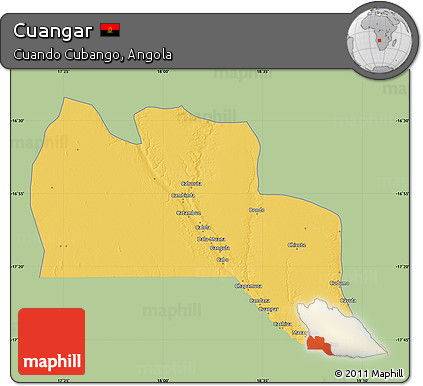 Savanna Style Map of Cuangar, single color outside