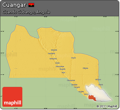 Savanna Style Map of Cuangar, single color outside
