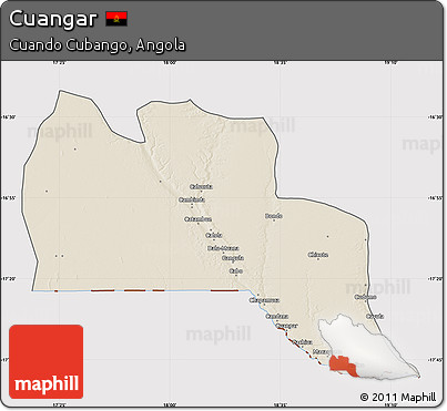 Shaded Relief Map of Cuangar, cropped outside