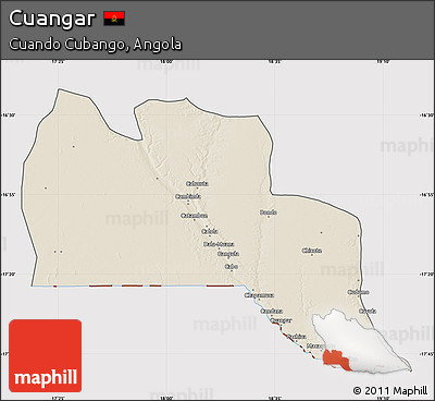 Shaded Relief Map of Cuangar, cropped outside