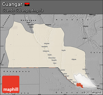 Shaded Relief Map of Cuangar, darken, desaturated