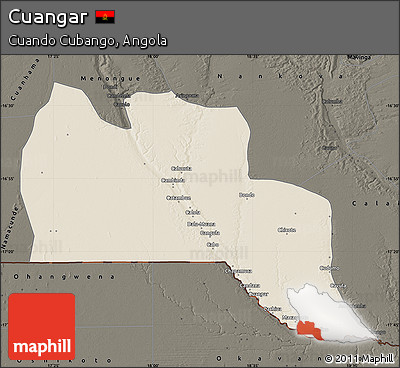 Shaded Relief Map of Cuangar, darken