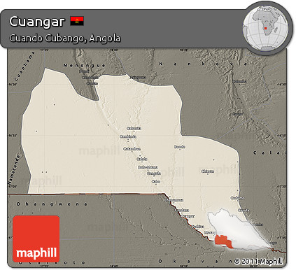 Shaded Relief Map of Cuangar, darken