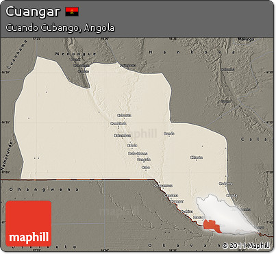 Shaded Relief Map of Cuangar, darken