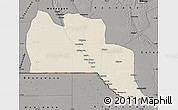 Shaded Relief Map of Cuangar, darken, semi-desaturated