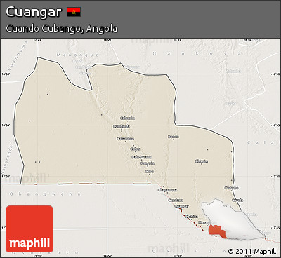 Shaded Relief Map of Cuangar, lighten
