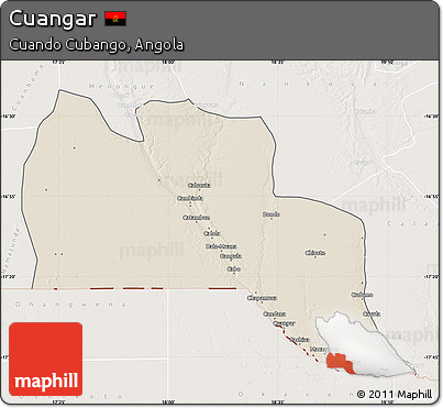 Shaded Relief Map of Cuangar, lighten