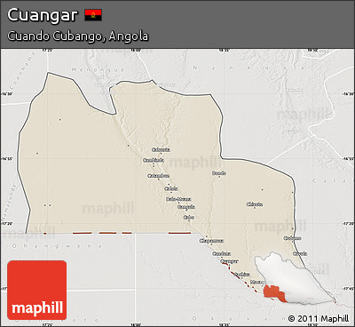 Shaded Relief Map of Cuangar, lighten, semi-desaturated