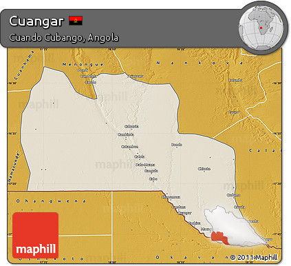 Shaded Relief Map of Cuangar, physical outside