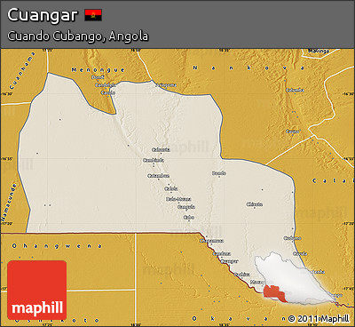 Shaded Relief Map of Cuangar, physical outside