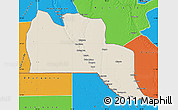 Shaded Relief Map of Cuangar, political outside