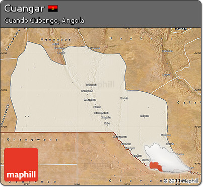 Shaded Relief Map of Cuangar, satellite outside