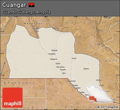 Shaded Relief Map of Cuangar, satellite outside