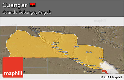 Physical Panoramic Map of Cuangar, darken, semi-desaturated