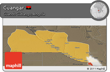 Physical Panoramic Map of Cuangar, darken, semi-desaturated
