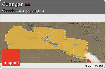 Physical Panoramic Map of Cuangar, darken, semi-desaturated