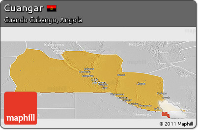 Physical Panoramic Map of Cuangar, lighten, desaturated