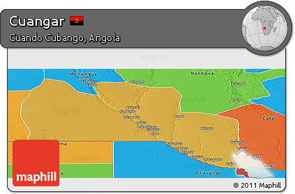Physical Panoramic Map of Cuangar, political outside