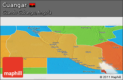 Physical Panoramic Map of Cuangar, political outside