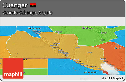 Physical Panoramic Map of Cuangar, political outside