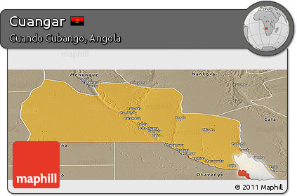 Physical Panoramic Map of Cuangar, semi-desaturated