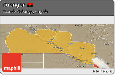 Physical Panoramic Map of Cuangar, semi-desaturated