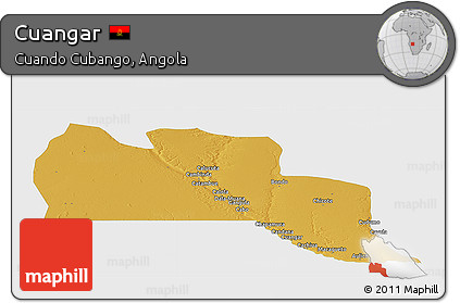 Physical Panoramic Map of Cuangar, single color outside