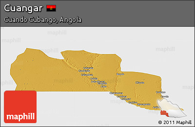 Physical Panoramic Map of Cuangar, single color outside