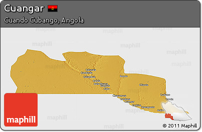 Physical Panoramic Map of Cuangar, single color outside