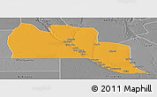 Political Panoramic Map of Cuangar, desaturated