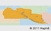 Political Panoramic Map of Cuangar, lighten